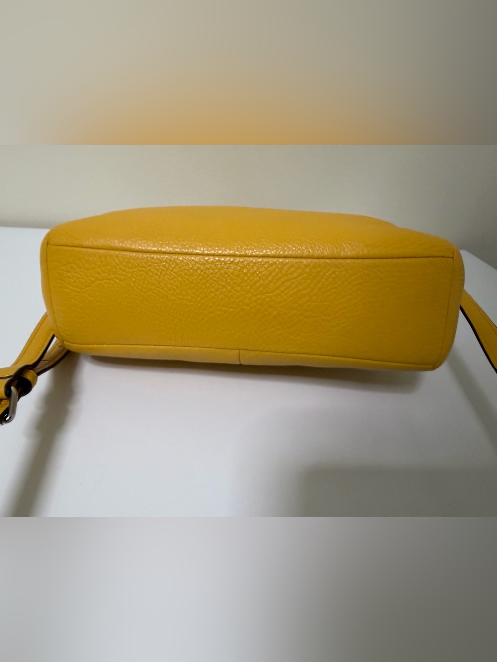Coach Mini Kelsey Satchel Pebble Leather Mustard Yellow Style# F57563 - Picture 10 of 12